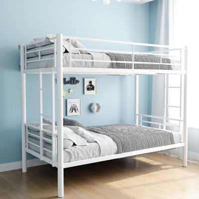 NicBex Twin Over Twin Bunk Bed with Safety Guardrail,Metal Loft Bed with Ladder and Converts to 2 Twin Beds,Noise Reduced Bunk Beds for Bedroom