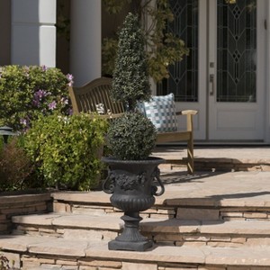 Okak Vintage Planters with Magnesium Oxide Frame, Outdoor Planter with Flower Relief, Flower Pots for Flowers, Herbs, Succulents - 1 of 4