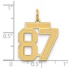 Black Bow Jewelry 14k Yellow Gold, Jersey Collection, Medium Number 87 Pendant - 2 of 3