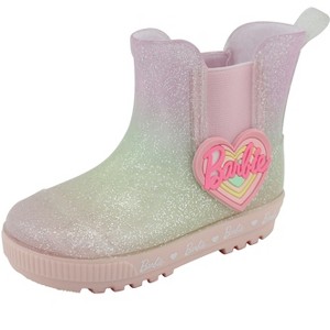 Barbie Toddler Girls' Chelsea Rain Boots - Pastel Rainbow Ombre Glitter, Size 6 - 1 of 4
