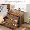 Tribesigns Wood Nightstand with 3 Drawers, Farmhouse Bedside Table with Storage for Bedroom and Small Spaces, Easy Assembly - 4 of 4