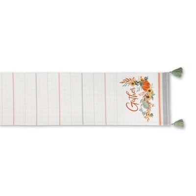 Gather Fall Squash Reversible Cotton Table Runner 14x72