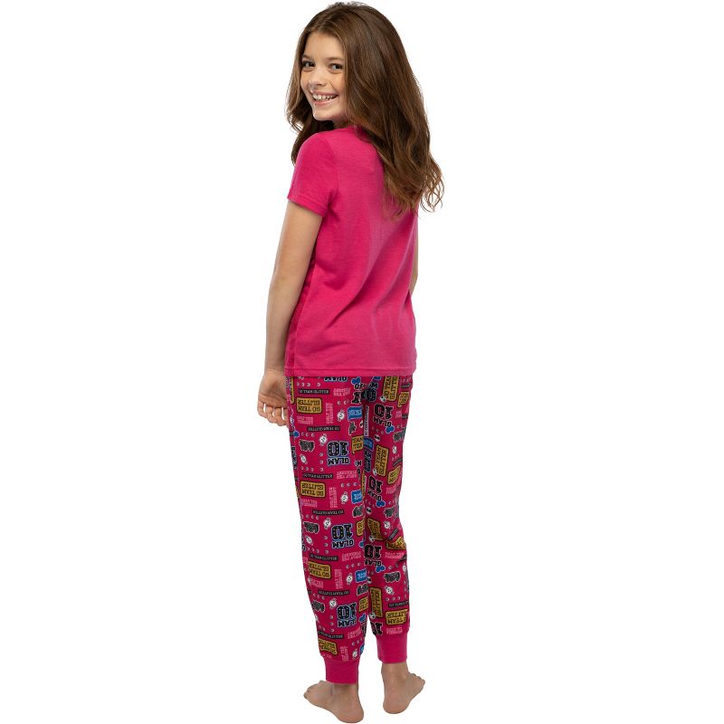 LOL Surprise! Girls Glam 10 Jogger Pants And Shirt Sleepwear 2 Piece Pajama Set Hot Pink, 3 of 5