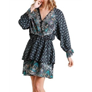 Women's Paisley Print Layered Dress - umgee - 1 of 4