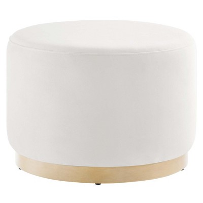 Modway Tilden 23" Round Ottoman – Velvet Upholstered Tufted Ottoman with Plush Cushion for Accent Seating