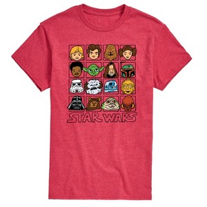 Men's - Star Wars - Yoda and Friends Face Grid Short Sleeve Graphic T-Shirt - 1 of 4