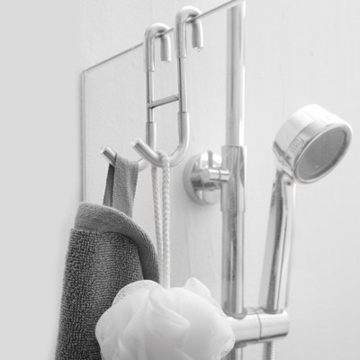Polished Chrome Stainless Steel Double J-Hook Towel Holder