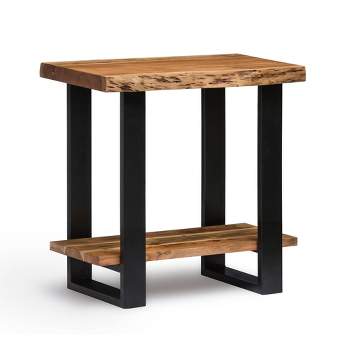 Alpine Natural Live Edge Wood End Table Brown - Alaterre Furniture