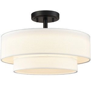 Claxy Modern LED Living Room Ceiling Lights Drum Shade, Color-Selectable - 1 of 4