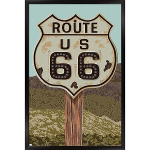Trends International Lantern Press - Flagstaff, Arizona, Route 66 Framed Wall Poster Prints - 1 of 4