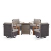 Buenhomino Outdoor Furniture with Fire Pit -Patio Table and Chairs Set of 4 Swivel Patio Chairs for Deck Porch Garden Poolside Backyard - 2 of 4