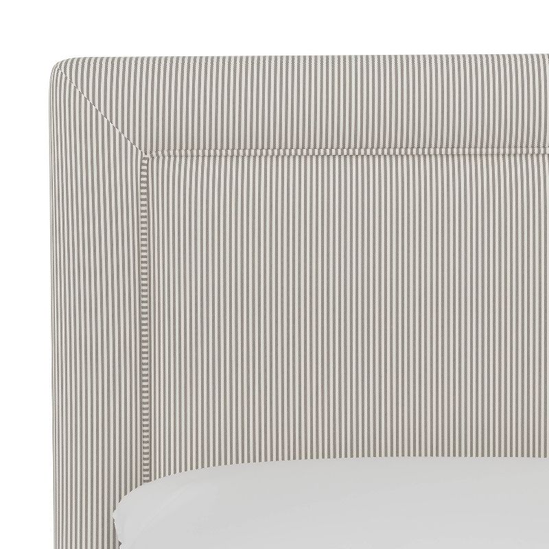 Skyline Furniture Empire Upholstered Bed in Oxford Striped Taupe, 5 of 7