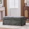 Sapphtopaz Modern Chenille Ottoman Bench with Thick Upholstered Entryway Bench with Durable Metal Legs Footstool for Living Room, Entryway - 3 of 4
