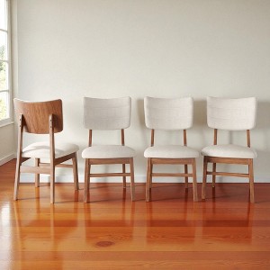 Mshliw Upholstered Dining Chairs Set of 4, Mid-Century Modern Kitchen Chairs with Ergonomic Backrest & Sturdy Rubberwood Frame for Dining Room - 1 of 4