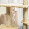 TopComfy Pet Tower Plush Sturdy Interactive Cat Condo Tower Soft Cushion Scratching Post Activity Tree House for Cats, Beige, 19.8"*13.8"*52.8" - 4 of 4