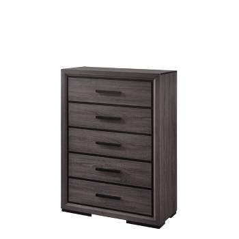 Flemming 5 Drawer Chest Gray - miBasics