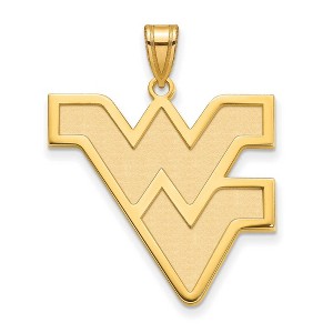Black Bow Jewelry 10k Yellow Gold West Virginia Mountaineers NCAA Extra Large Pendant - 1 of 4