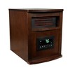 LifeSmart LifePro 1500 Watt Portable Electric Infrared Quartz Space Heater for Indoor w/6 Heating Elements, Wheels & Remote, Brown Oak Wood (4 Pack) - 3 of 4