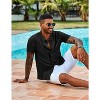 COOFANDY Men's Knit Shirts Short Sleeve Casual Button Down Polo Shirt Summer Beach Vacation Shirts - 3 of 4