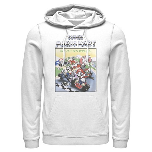 Men s Nintendo Mario Kart Retro Collage Pull Over Hoodie White 3x Large Target