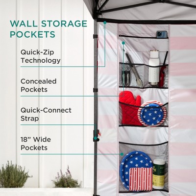 American Flag 10x10ft Pop-Up Canopy Tent with Storage Pockets