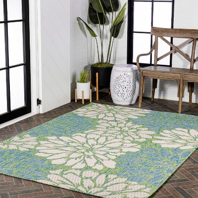 Grayson Floral Charm 9' x 12' Gray Reversible Outdoor Rug