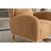 049-Teddy Fabric Rocking Chair With Packet Wood Legs,Khaki - 3 of 4