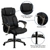 Emma and Oliver High Back Folding Black LeatherSoft Executive Swivel Office Chair with Arms - 3 of 4