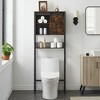 Over The Toilet Storage Cabinet with Sliding Door, Bathroom Above Toilet Storage Cabinet with Adjustable Shelves, Rustic Brown - 3 of 4