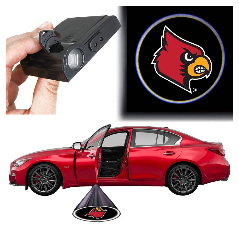 NCAA Louisville Cardinals LED Car Door Light, 1 of 3