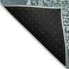 Dark Green Aqua And Ivory Abstract Washable Indoor Outdoor Area Rug - 4 of 4