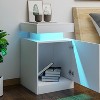 Aoxun Nightstand Set of 2 with LED Lights,Night Stand with Storage Cabinet for Bedroom,Bedside Table with LED, White - 4 of 4