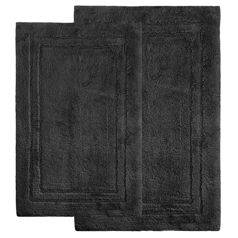 Non-Slip Machine Washable Solid Cotton 2 Piece Bathroom Rug Set by Blue Nile Mills, 1 of 7