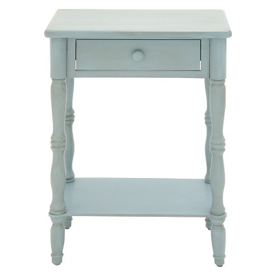 Wood Traditional Accent Table Gray/Blue - Olivia & May