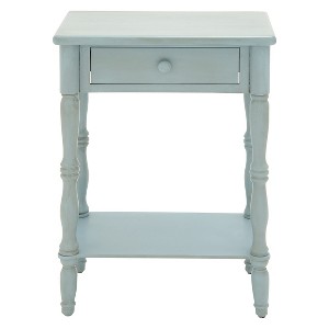 Wood Traditional Accent Table Gray/Blue - Olivia & May - 1 of 4