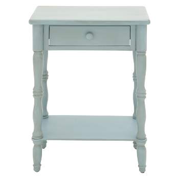 Wood Traditional Accent Table Gray/Blue - Olivia & May