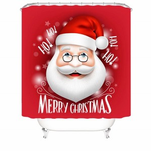 Santa's Cute Head Shower Curtains for Bathroom Waterproof Fabric Bath Curtain Durable Soft Stylish Bathroom Decor 72x72 Inch - 1 of 1