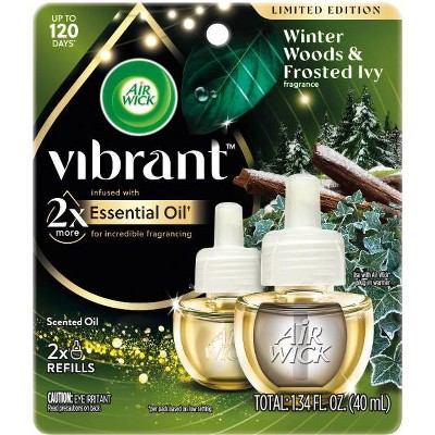 Air Wick Vibrant Scented Oil Air Freshener - Lush Forest & Mountain Air - 1.34 fl oz/2pk