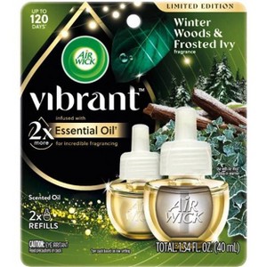 Air Wick Vibrant Scented Oil Air Freshener - Winter Woods & Frosted Ivy - 1.34 fl oz/2pk - 1 of 4