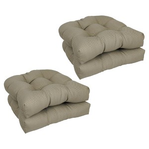 Blazing Needles, 19-inch U-Shaped Premium Outdoor Tufted Dining Chair Cushions (Set of 4) - 1 of 1