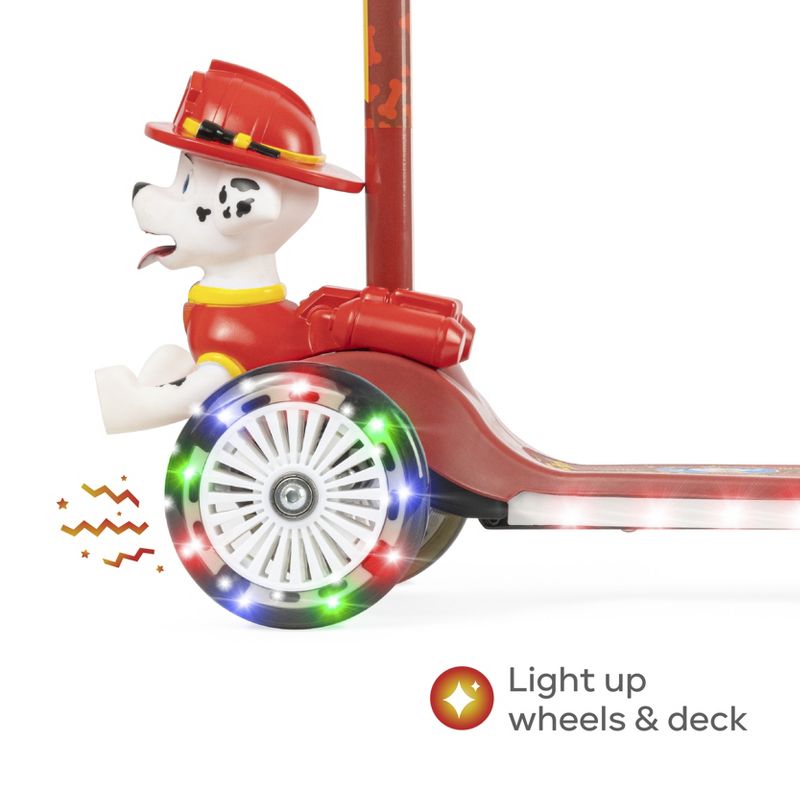 Paw Patrol Marshall 3D Tilt and Turn Scooter with Light Up Deck and Wheels, 2 of 12