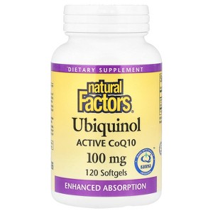 Natural Factors Ubiquinol, Active CoQ10, 100 mg, 120 Softgels - 1 of 4
