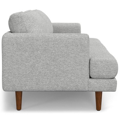 Chloris 90" Mist Grey Fabric Mid-Century Sofa with Wood Legs