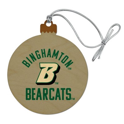 Binghamton Bearcats Wood Christmas Tree Holiday Ornament