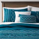 5pc Diamond Stitch Comforter Bedding Set Dark Teal Blue - Threshold™