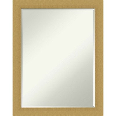 Amanti Art Grace Brushed Gold Petite Bevel Bathroom Wall Mirror 27.5 x 21.5 in.