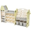 YOOCOZZ Kids Bookshelf Toy Storage Organizer with 17 Bins and 5 HDPE Bookshelves-Light Green - 2 of 4