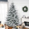 HOMCOM 9 FEET Artificial Christmas Tree, Pine Hinged Xmas Tree with 1939 Realistic Branches, Steel Base, Auto Open, Green - 2 of 4