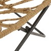 PAGED Outdoor Dining Chairs Set of 2 Rattan Patio Dining Chairs with Modern Geometric Cross Base for Yard, Balcony - 4 of 4