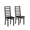 Kumasinova Set of 2 Leather Upholstered Dining Chairs, High Back Kitchen Chairs, Metal Armless Chairs with Waterproof Cushions, Dining Room Chairs - 3 of 4